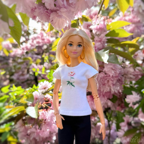 Pivoňka - tričko pro Barbie, bílé — foto 2