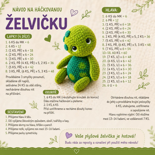 Návod na háčkovanou želvičku (PDF) — foto 3