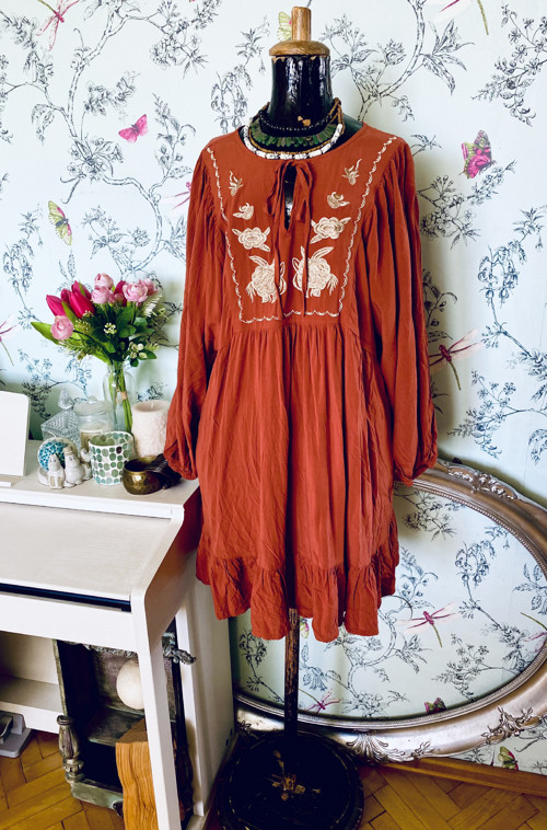Tunika šaty boho ve skořici — foto 6