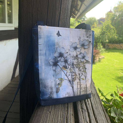 Modré kvítí - mini kabelka — foto 3