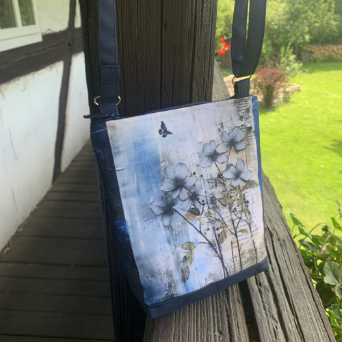Modré kvítí - mini kabelka — foto 2