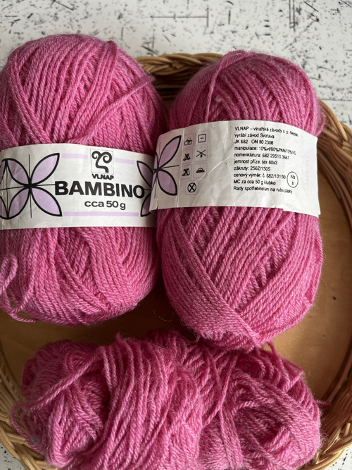 Růžová příze Bambino — foto 2
