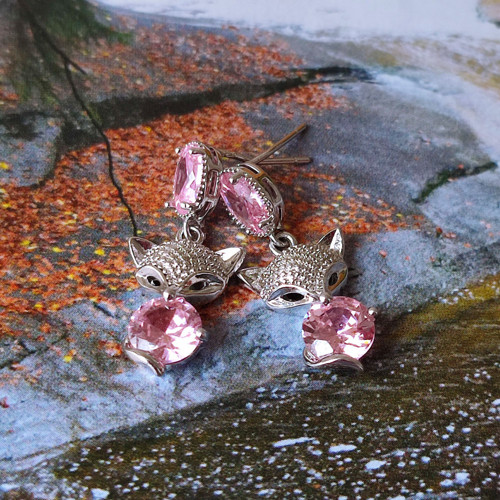 Náušnice - lištičky (Swarovski) — foto 4