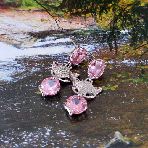 Náušnice - lištičky (Swarovski) — foto 3