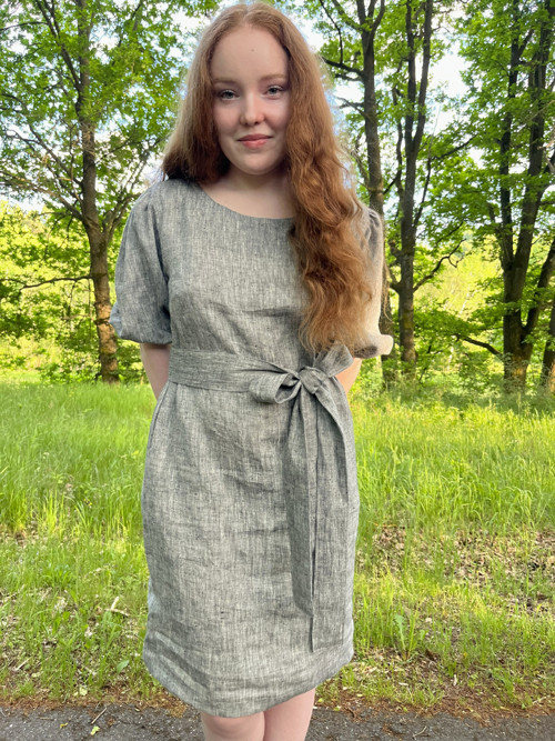 Lněné šaty VIVIEN - Silver melange — foto 3