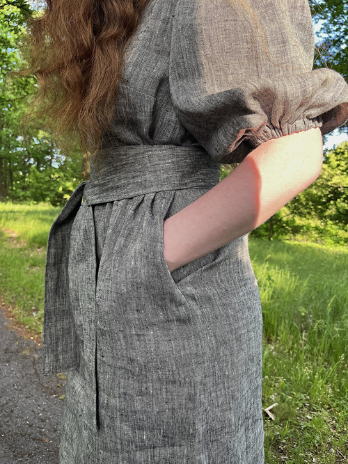 Lněné šaty VIVIEN - Silver melange — foto 5
