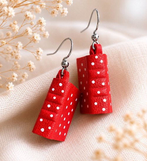 Knížkové náušnice Red Dots — foto 2
