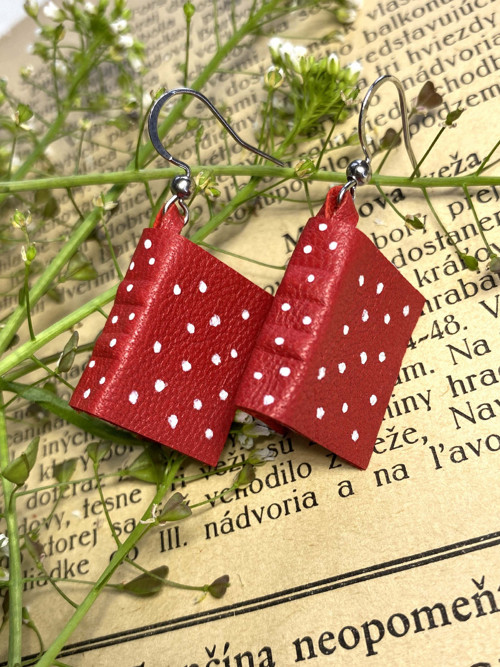 Knížkové náušnice Red Dots — foto 3