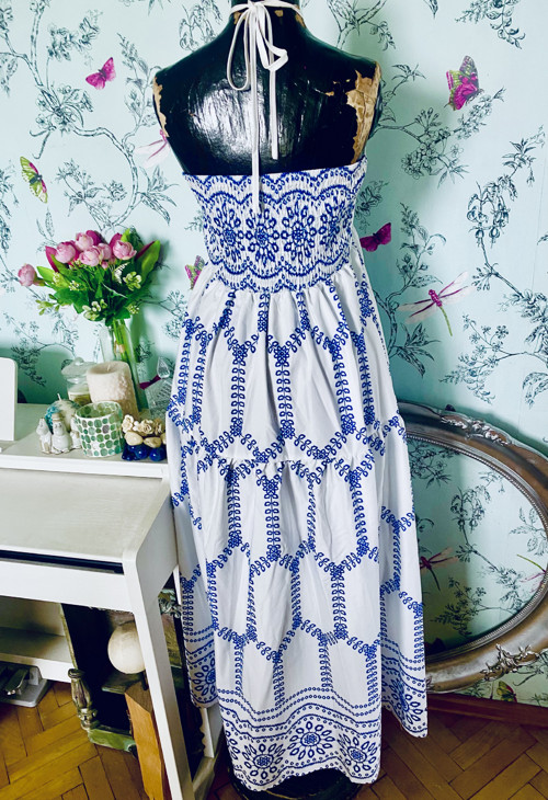 Šaty boho modrobílé — foto 5