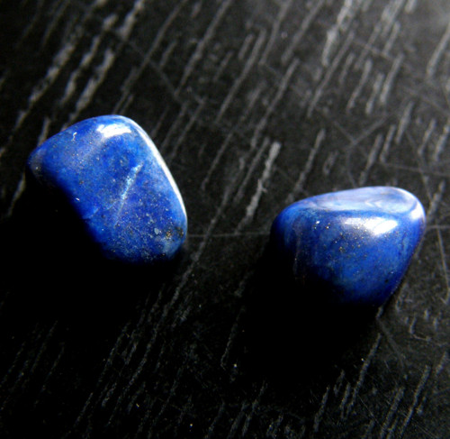 Lapis lazuli - leštěné kousky do náušnic — foto 2