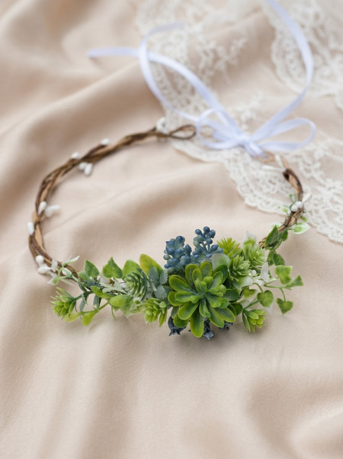 Květinový věneček greenery boho styl — foto 3