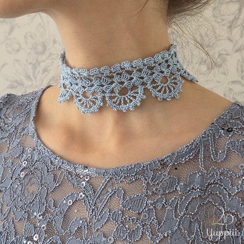 Nebeský krajkový choker #4, délka vzoru 33 cm — foto 3