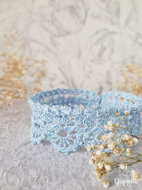 Nebeský krajkový choker #4, délka vzoru 33 cm — foto 4