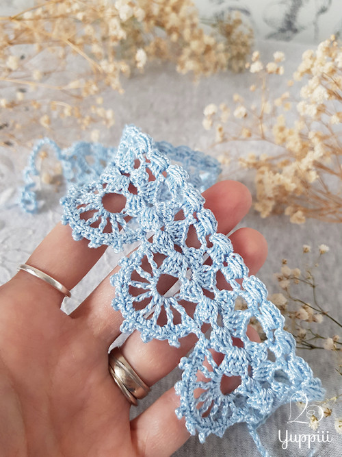 Nebeský krajkový choker #4, délka vzoru 33 cm — foto 2