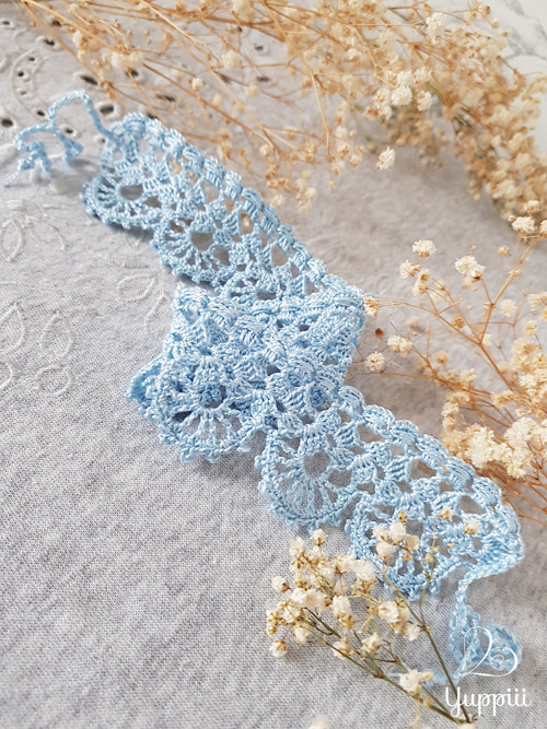 Nebeský krajkový choker #4, délka vzoru 33 cm — foto 6
