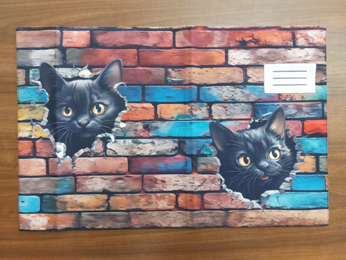 Obal na sešit A4 - kočka ve zdi — foto 2