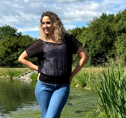 Volný top s pasem černá síťka — foto 5