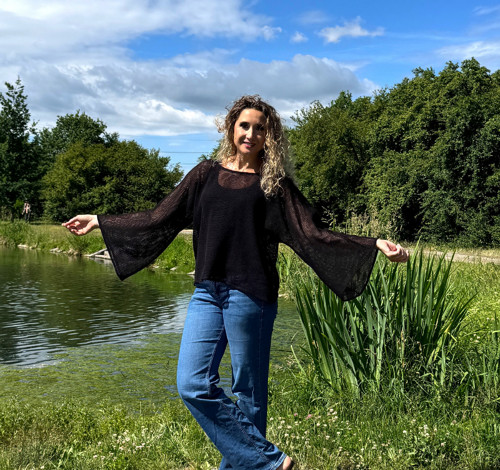 Volný top černá síťka — foto 6