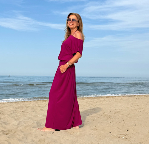 Dlouhé šaty amarant — foto 4