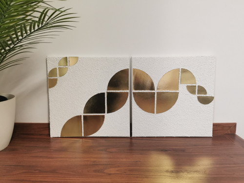 Abstraktní obrazy "GOLDEN REFLECTION" 40x40 cm — foto 2
