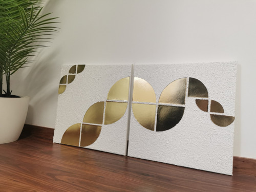 Abstraktní obrazy "GOLDEN REFLECTION" 40x40 cm — foto 3
