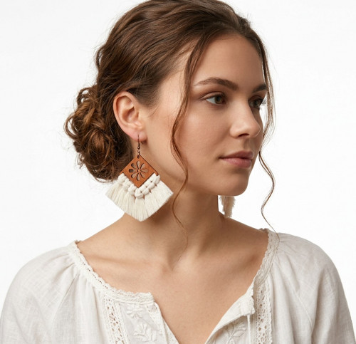 Macramé náušnice - Vivien smetanová — foto 2