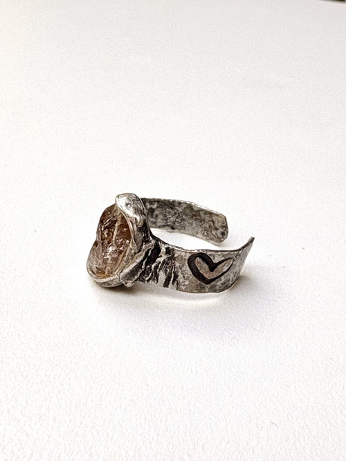 Krištáľ Herkimer-- nastaviteľný prsteň — foto 3