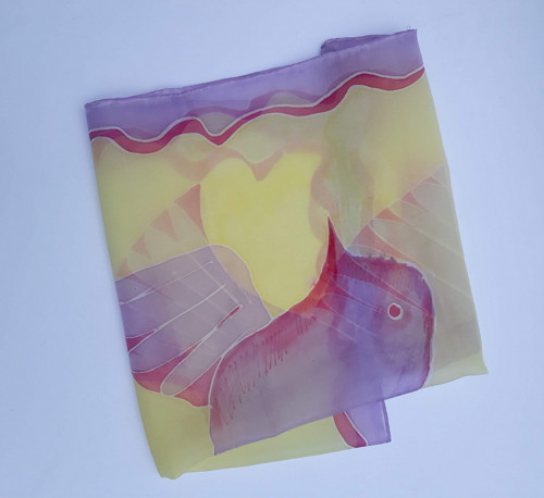 Šátek s ptáčkem, 53x53 cm — foto 2