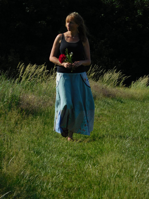 LETNÍ LÁSKA :-) lněná maxisukně — foto 2