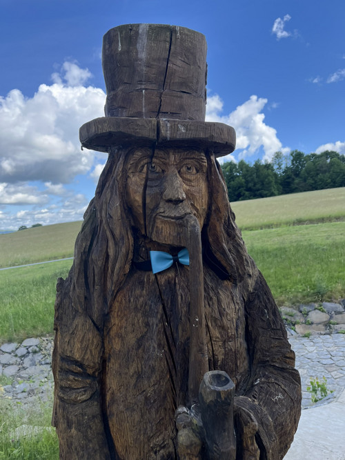 Kožený motýlek - světle modrý — foto 3