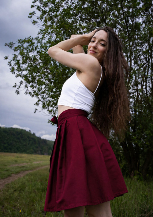 Bordó Zavinovací Sukénka — foto 3