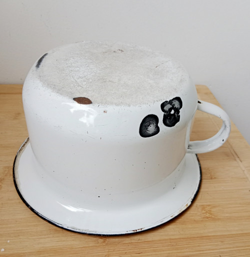 Smaltovaný bílý nočník 22 cm — foto 3