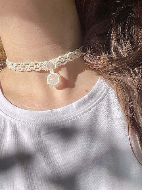 Macrame náhrdelník Křišťál — foto 4