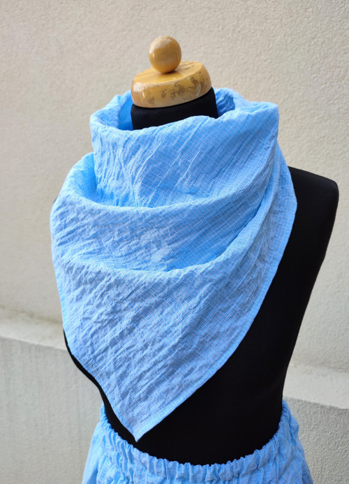 Bavlněný Šátek - Blankytně Modrý — foto 2