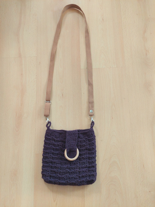 Malá háčkovaná kabelka crossbody - hnědá — foto 5