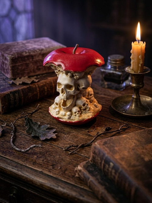 Halloweenská dekorace jablko s lebkami — foto 2