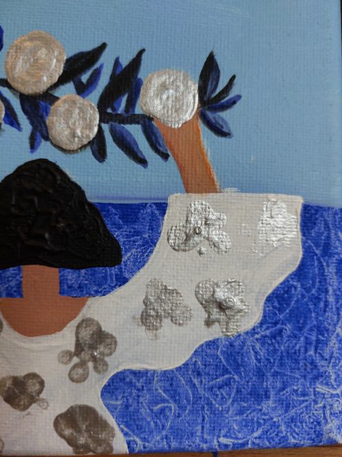 Malba 'Silver ritual' | akryl | 15×15cm — foto 3