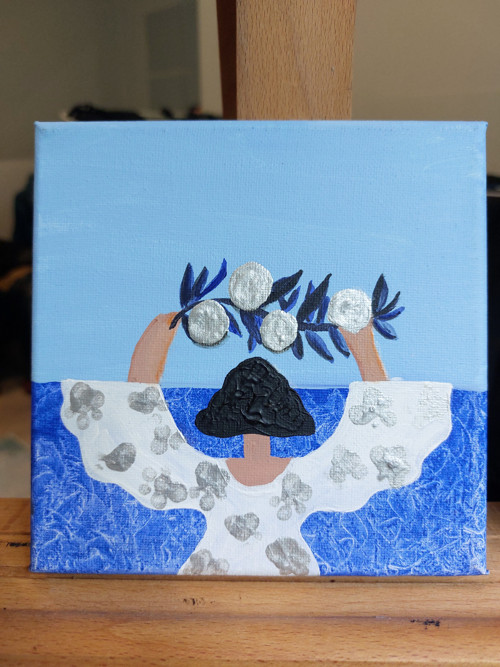 Malba 'Silver ritual' | akryl | 15×15cm — foto 2