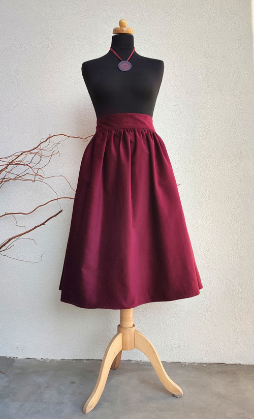 Midi Manšestrová Bordo S Kapsami — foto 5