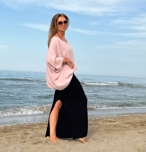 Volná tunika pudrově růžová — foto 5