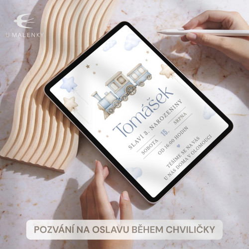 Narozeninová pozvánka s vláčkem — foto 3