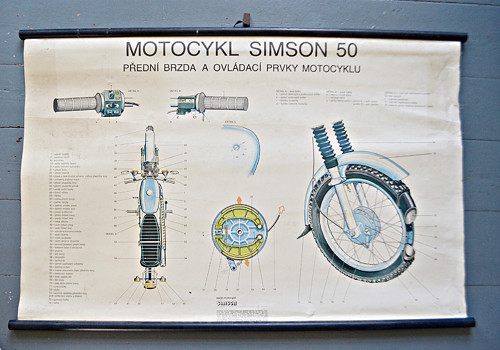 Školní plakát: Motocykl Simson - přední brzda — foto 3