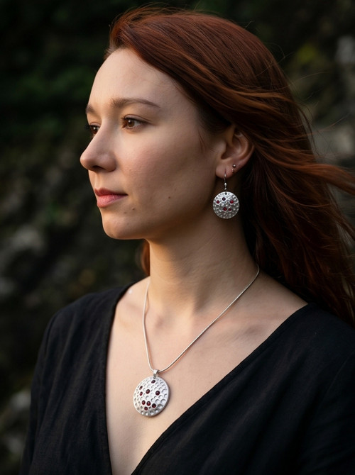 Garnet Rain Drops – sada šperků s českým granátem — foto 2