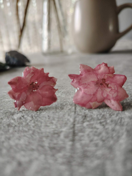 Náušnice růžové květy — foto 5