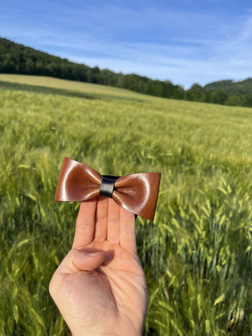 Kožený motýlek - tmavě hnědý — foto 2