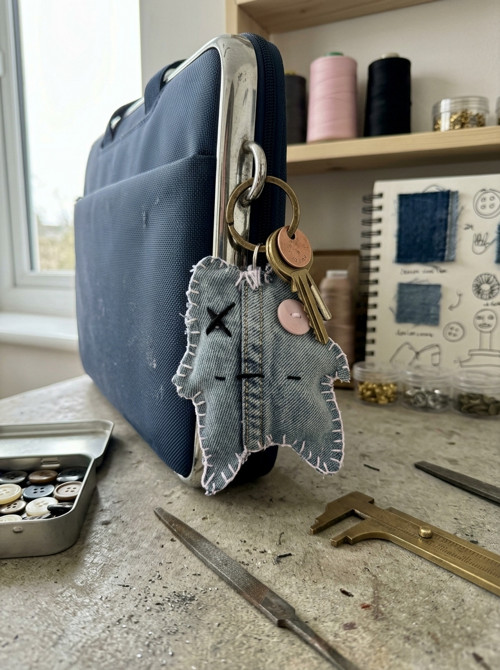 Upcycle denim příšerka "BOB" — foto 2