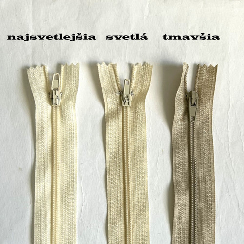 Zip - 20cm - nejsvětlejší béžová — foto 2