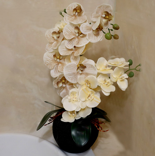 Okrová phalenopsis - umělá dekorace — foto 3