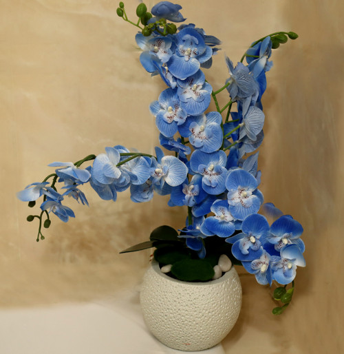 Modrá phalenopsis - umělá dekorace — foto 3