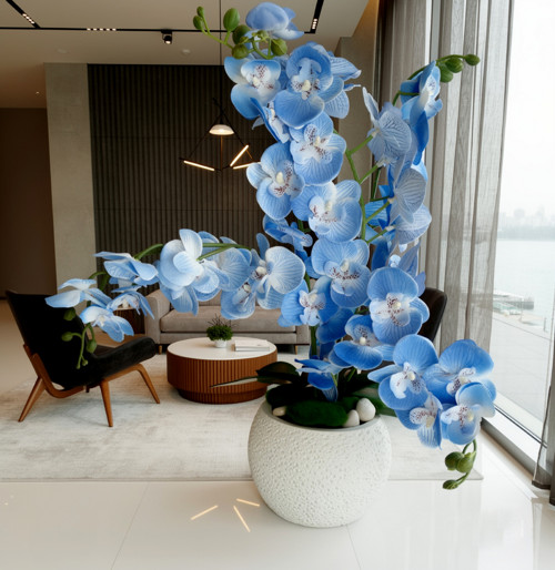 Modrá phalenopsis - umělá dekorace — foto 2